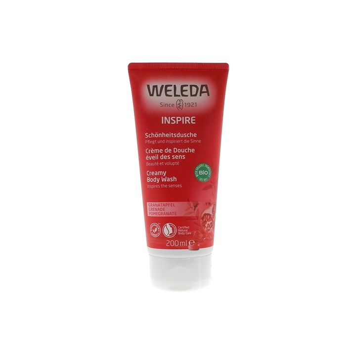 Crème de douche éveil des sens à la Grenade Inspire Weleda - tube de 200 ml