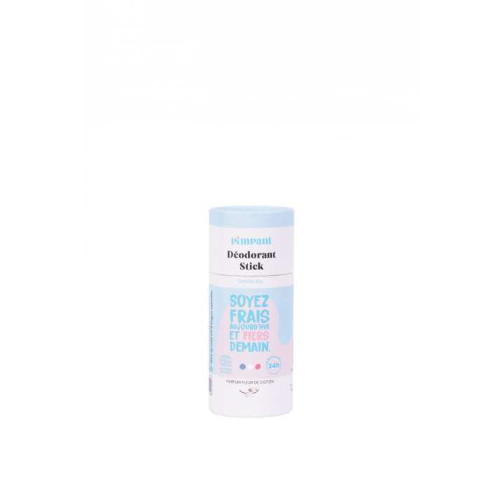 Déodorant solide parfum fleur de coton bio Pimpant - stick de 50g
