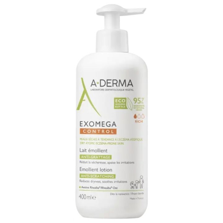 Exomega Control Lait émollient A-Derma - flacon-pompe de 400 ml