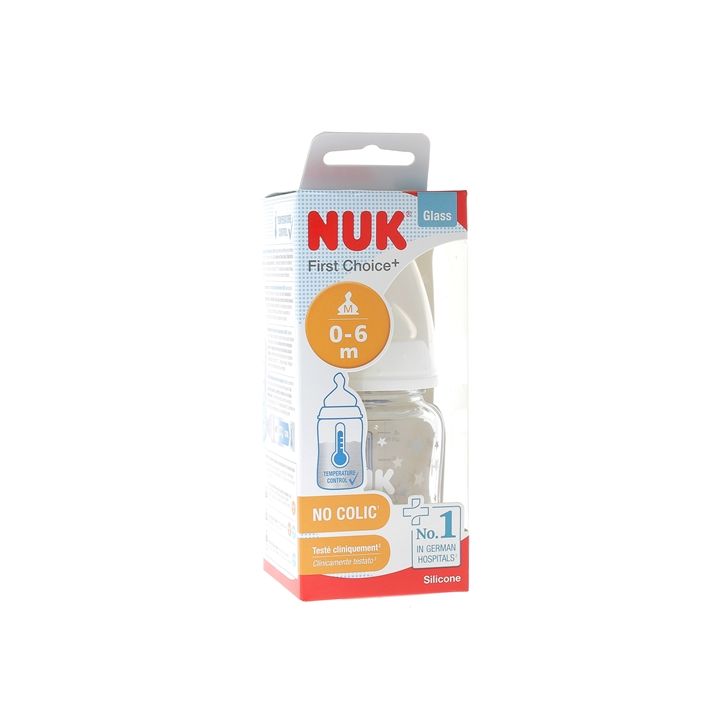 First Choice+ Biberon verre 0-6 mois NUK - un biberon de 120 ml