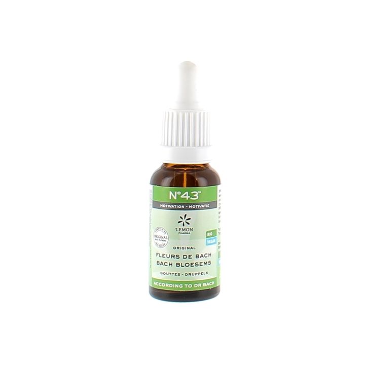 Fleurs de Bach N°43 Motivation bio Lemon Pharma - flacon de 20ml