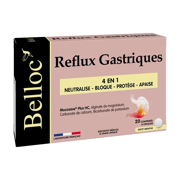 Reflux gastriques Belloc - boite de 20 comprimés à croquer