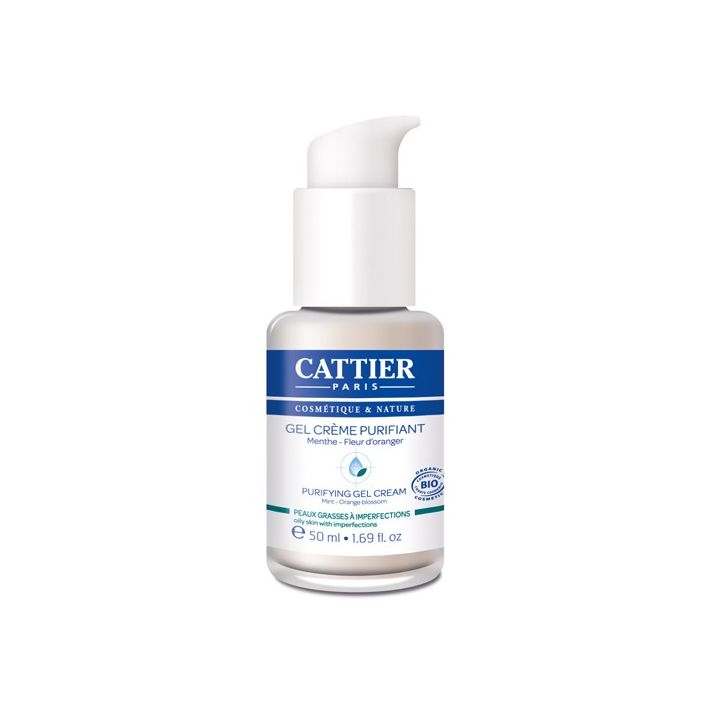Gel crème purifiant, peaux grasses à imperfections bio Cattier - flacon 50 ml