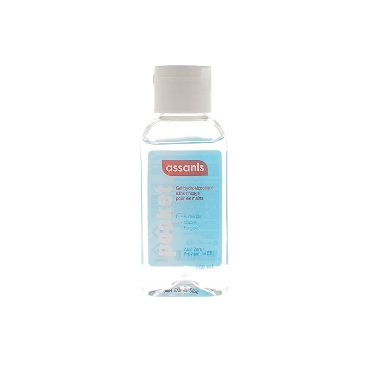 Gel hydroalcoolique pocket sans rinçage pour les mains Assanis - flacon de 100ml