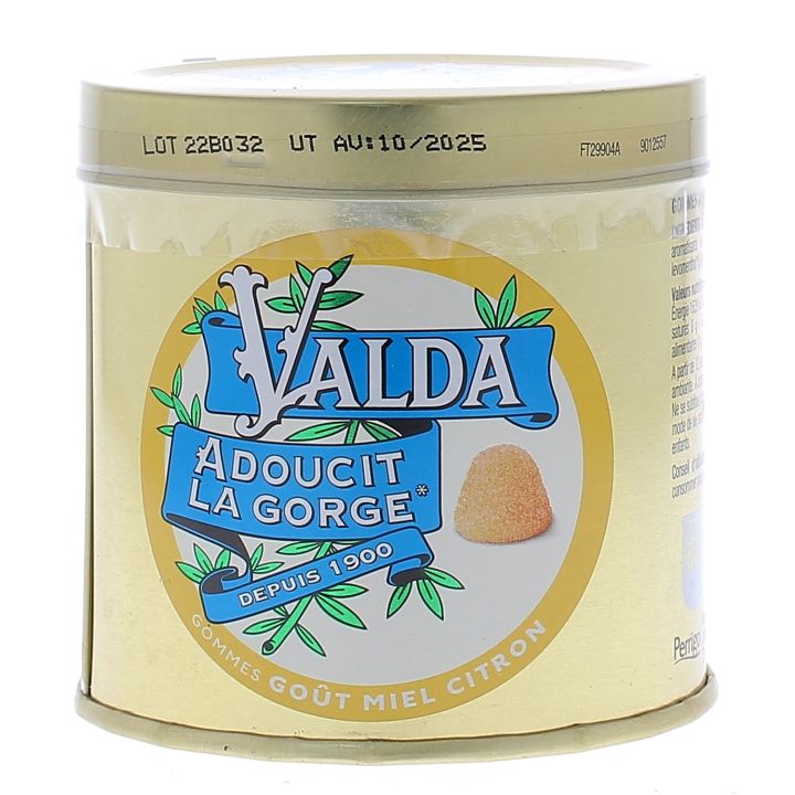 Gommes goût miel citron Valda - pot de 140 g