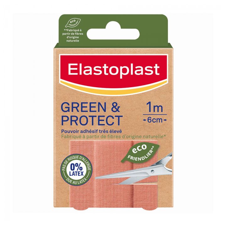 Green & protect Bande à découper Elastoplast - boîte de 1 bande de 1mx6 cm