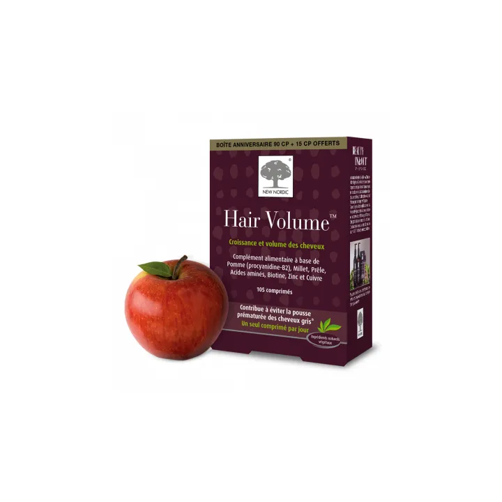 Hair volume New Nordic - boite de 90 comprimés + 15 comprimés offerts