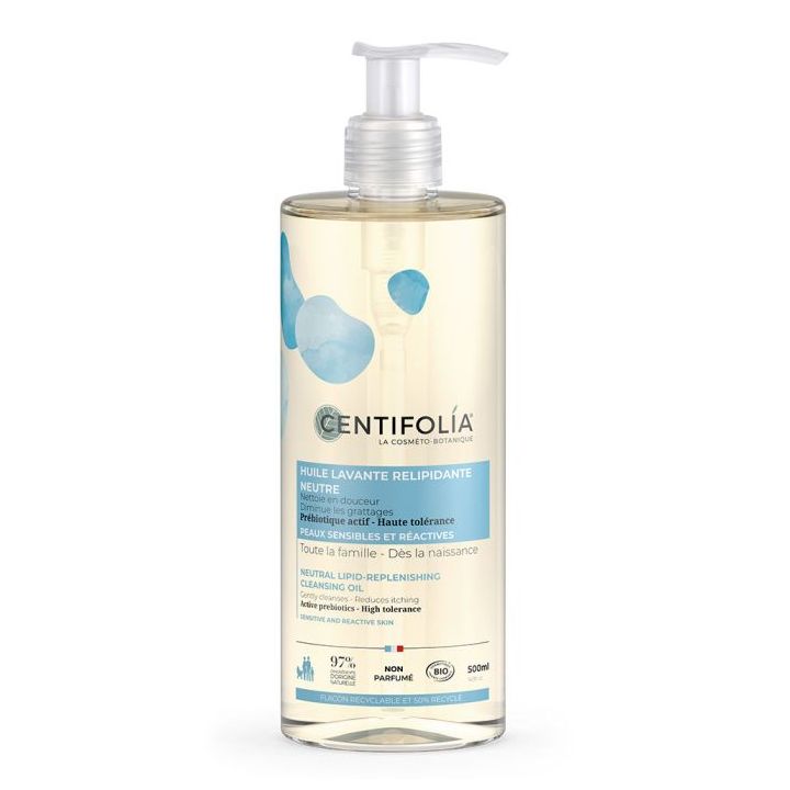 Huile lavante relipidante neutre bio Centifolia - flacon-pompe de 500ml