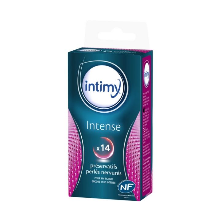 Intense préservatifs perlés nervurés Intimy - boîte de 14 préservatifs