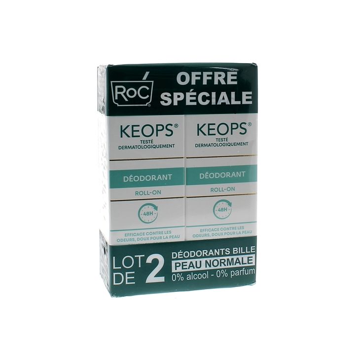 Keops déodorant à bille Roc - 2 roll-on de 30 ml