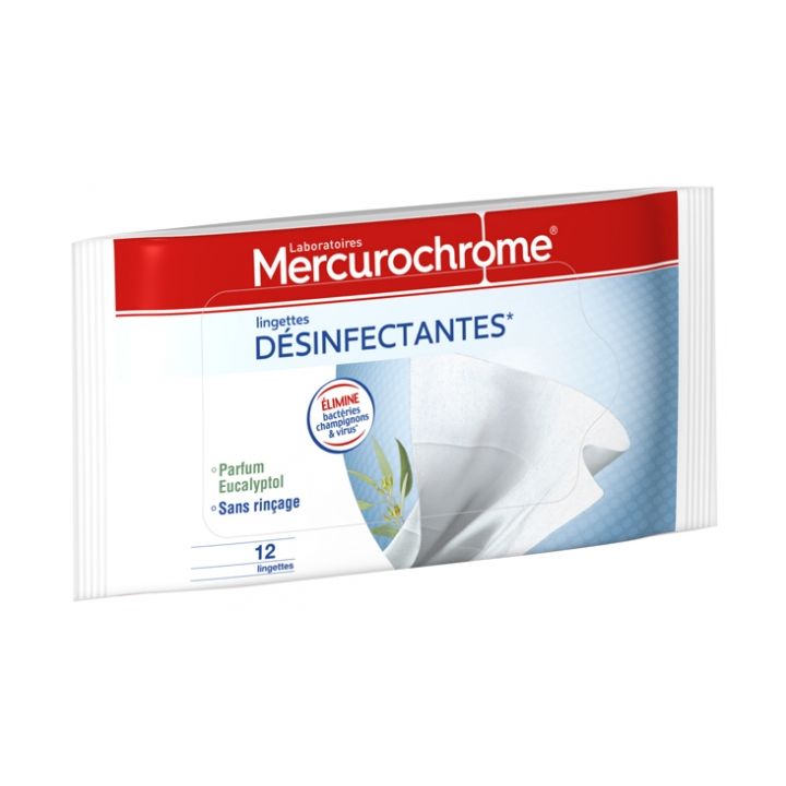 Lingettes désinfectantes Mercurochrome - 12 lingettes