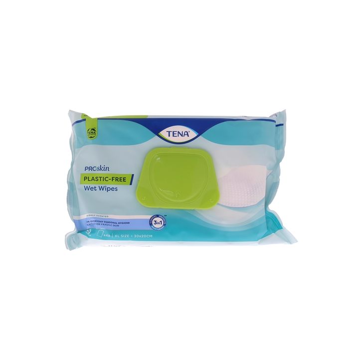 Wet wipes Lingettes imprégnées extra douces et épaisses 3 en 1 Tena - paquet de 48 lingettes