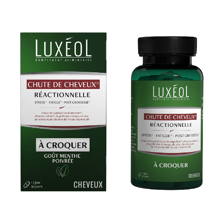 Chute de cheveux réactionnelle Luxéol - boite de 30 comprimés à croquer