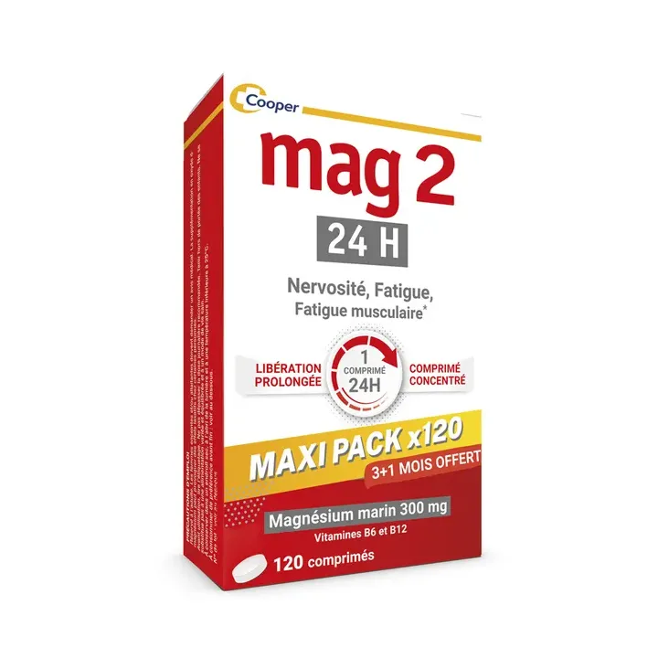 Mag 2 24h Magnésium marin Cooper - boite de 120 comprimés