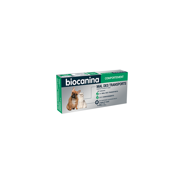 Mal des transports Biocanina - boîte de 20 comprimés