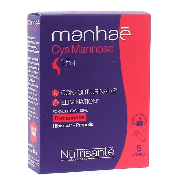 Manhaé Cys Mannose Nutrisanté - 10 sticks de 30 g