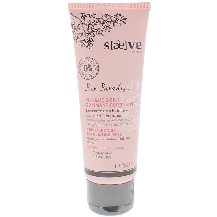 Masque 2 en 1 Gommant Purifiant Saeve - tube de 75 ml