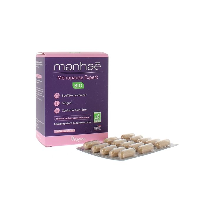 Manhaé Ménopause expert bio Vitavea - boîte de 60 gélules