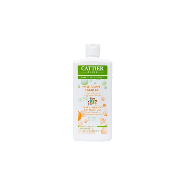 Moussant familial bio parfum Fleur d'Oranger Cattier - flacon de 500 ml