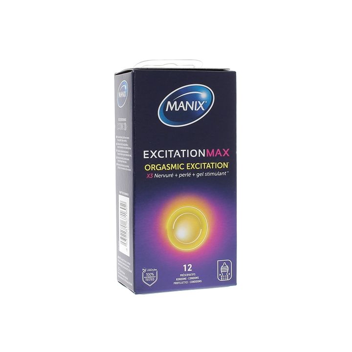 Préservatifs ExcitationMax Manix - boîte de 12 préservatifs