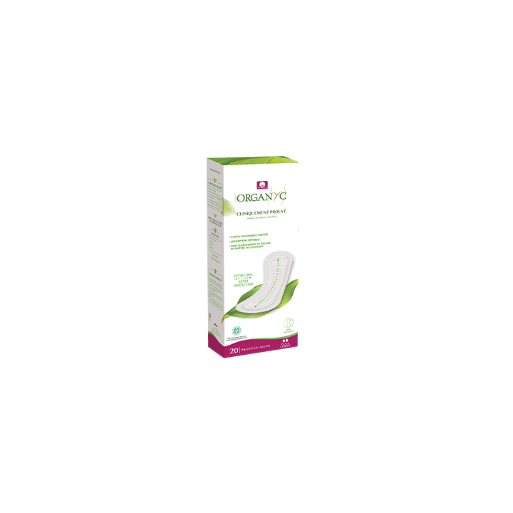Protège-slip extra long 100% coton Organyc - 20 protections