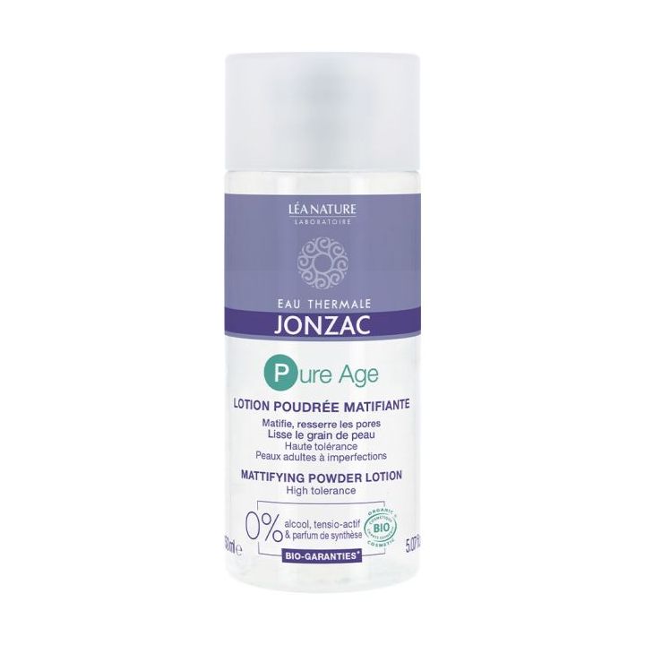 Pure Age Lotion poudrée matifiante bio Eau thermale Jonzac - flacon de 150ml