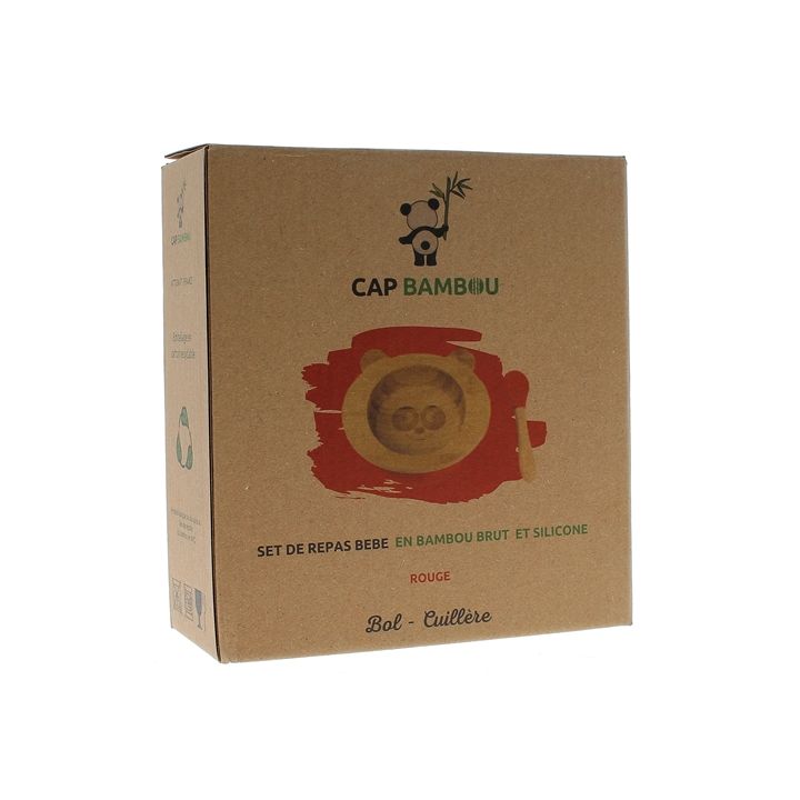 Set de repas pour bébé en bambou Cap Bambou - boîte contenant un bol + une cuillère