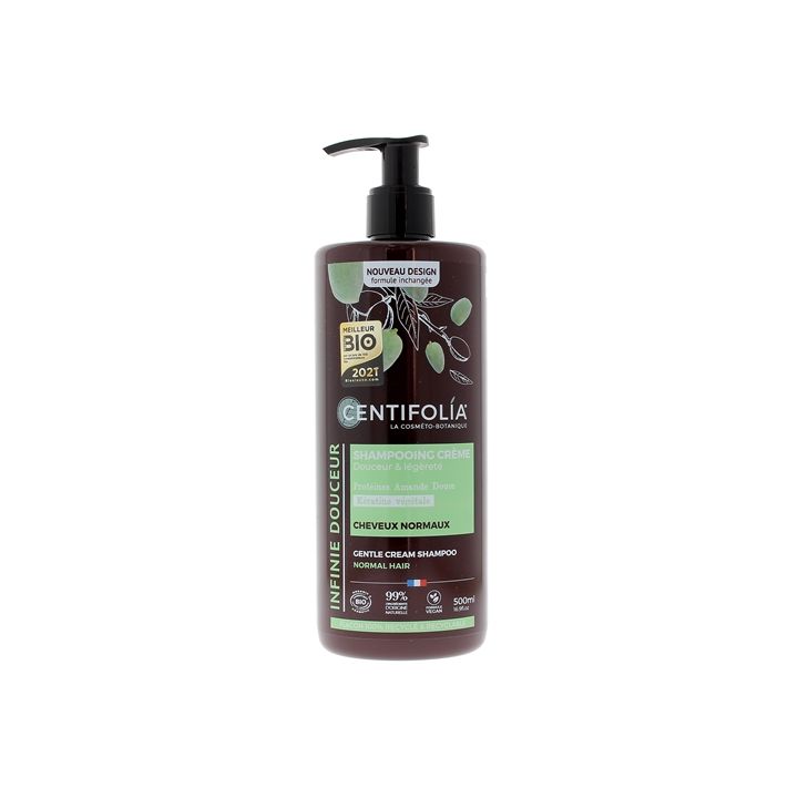 Shampoing crème cheveux normaux amande douce & camélia Centifolia - flacon pompe de 500ml