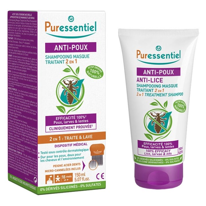 Shampooing Traitant 2 en 1 Anti-Poux Puressentiel - tube de 150 ml