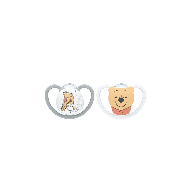 Space Sucette silicone Winnie 6-18 mois NUK - lot de 2 sucettes