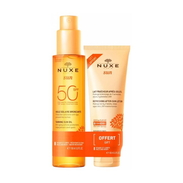 Spray solaire délicieux SPF 50 Nuxe - spray de 150ml + lait après-soleil 100ml offert