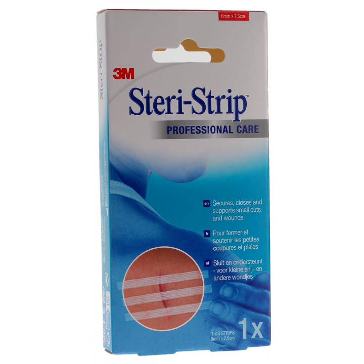 Steri-Strip Sutures cutanées adhésives 3M - boîte de 3 bandelettes de 6mm x 7,5cm