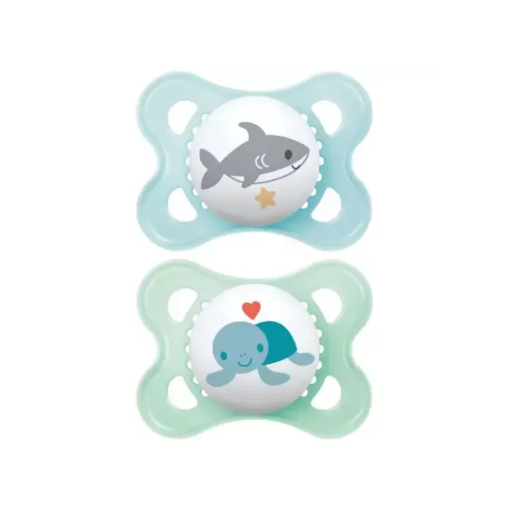 Sucette anatomique silicone Organic Garden 2-6 mois Mam - lot de 2 sucettes