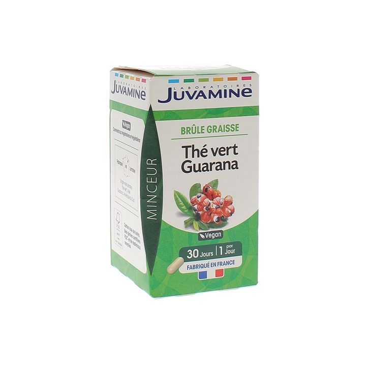 Thé Vert Guarana Brûle Graisse Juvamine - boîte de 30 gélules