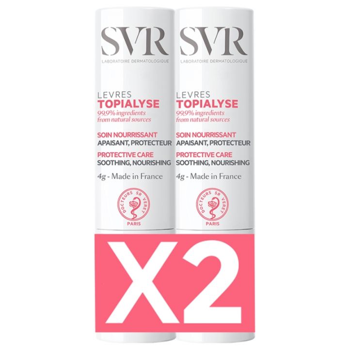 Topialyse stick lèvres SVR - lot de 2 sticks de 4g