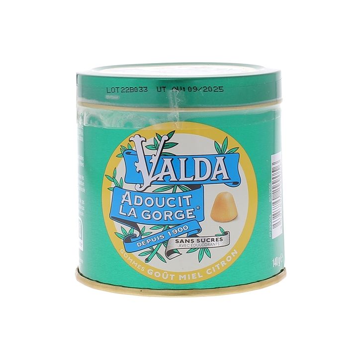 Valda pastilles miel citron sans sucre - boite de 160 g