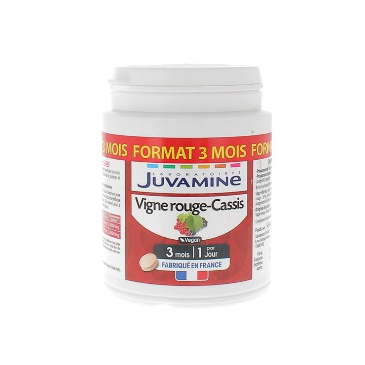 Vigne rouge cassis Juvamine - pot de 90 comprimés
