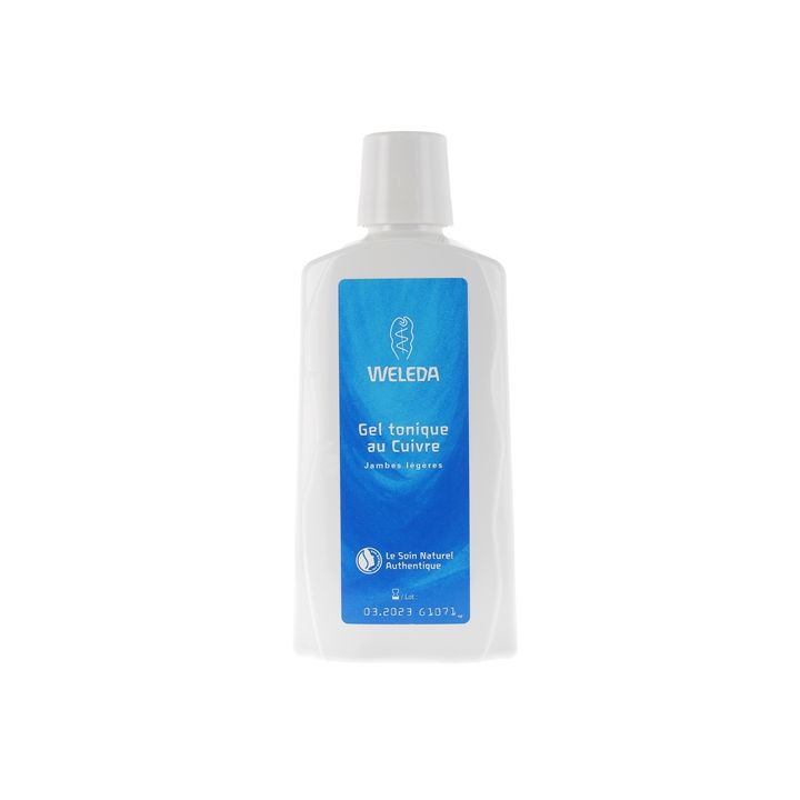 Gel tonique au cuivre jambes légères Weleda - flacon de 200 ml