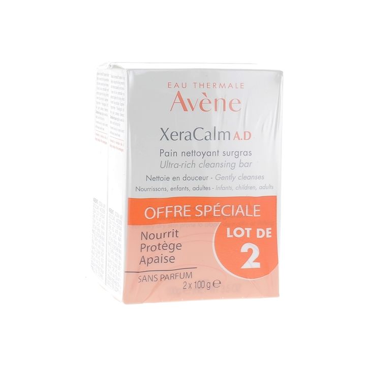XeraCalm A.D Pain nettoyant surgras Avène - lot de 2 pains de 100 g