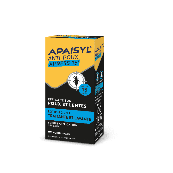 Anti-poux et lentes Apaisyl poux - flacon de 100 ml + peigne