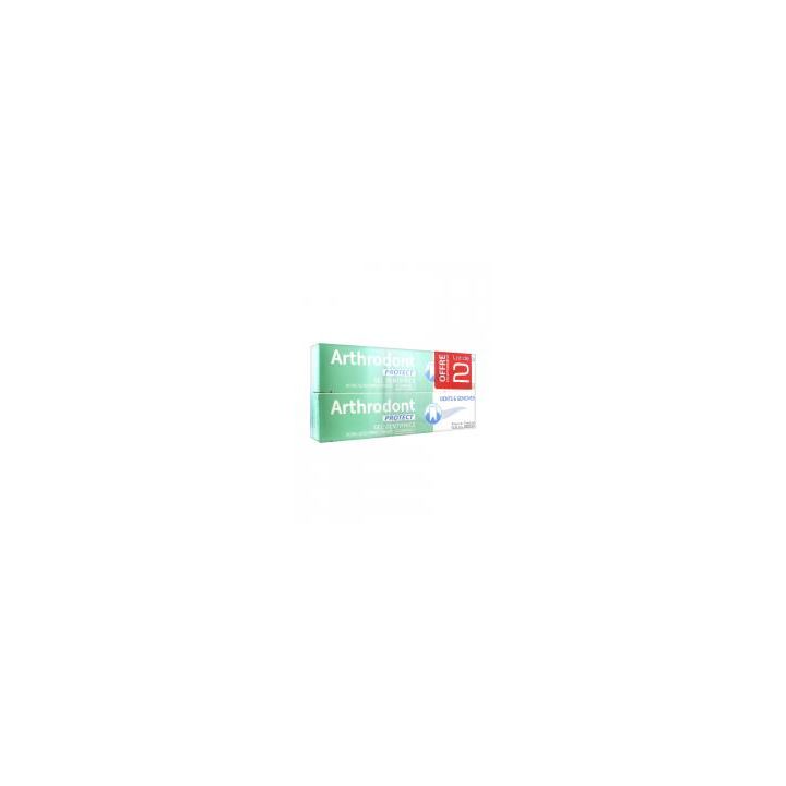 Arthrodont protect gel dentifrice fluoré - lot de 2 boîtes de 75 ml