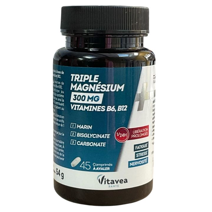 Triple magnésium 300mg Vitavea - pot de 45 comprimés 