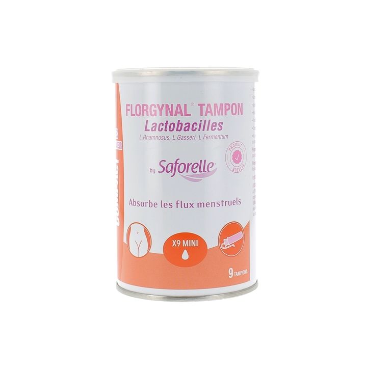 Florgynal tampon probiotique mini avec applicateur Saforelle - boite de 9 tampons