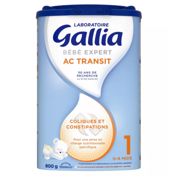Bébé Expert AC Transit Lait en poudre 1er âge Gallia - pot de 800g
