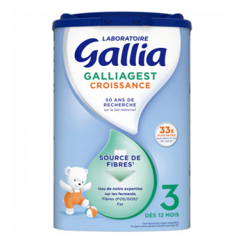 Galliagest Croissance Lait en poudre 3 dès 12 mois Gallia - pot de 800g