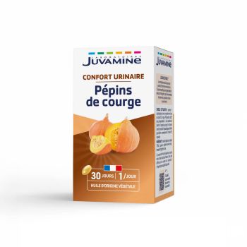 Pépins de Courge Confort Urinaire Juvamine - boîte de 30 capsules