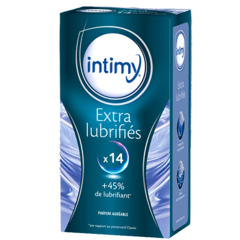 Préservatifs extra lubrifiés Intimy - boite de 14 préservatifs 