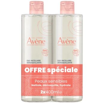 Eau micellaire d&eacute;maquillante Av&egrave;ne - 2 flacons de 400ml