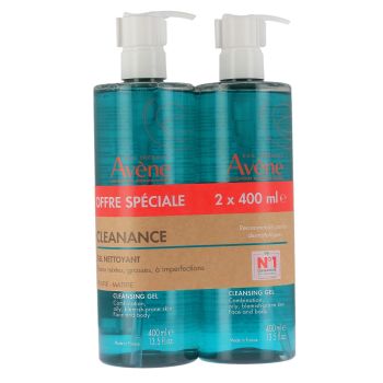 Cleanance gel nettoyant Avène - offre spéciale 2x400ml