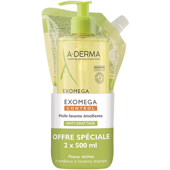 Exomega Control Huile lavante émolliente anti-grattage A-derma